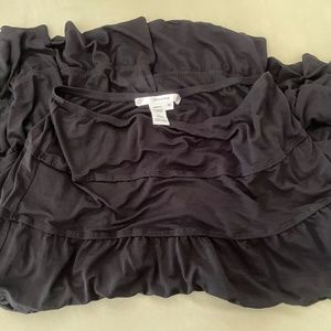 Womens black ruffled maxi skirt